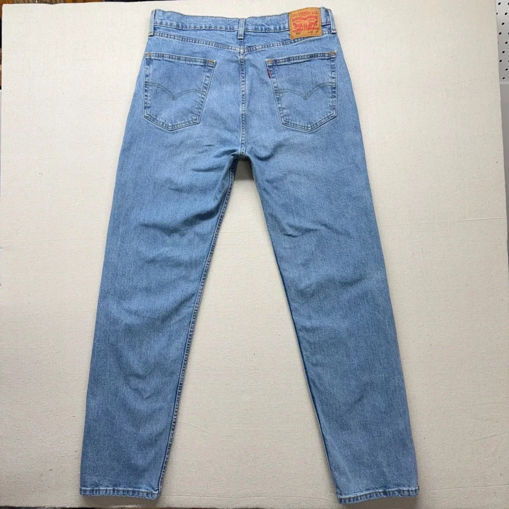 Levis 505 Regular Fit Straight Leg Jeans Mens 36x34 Medium Wash Blue Denim